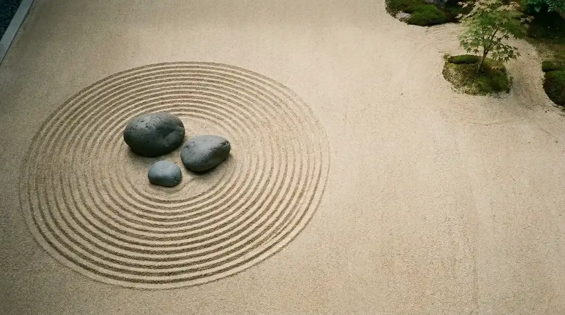 500彩票 书斋枯山水沙盘全景